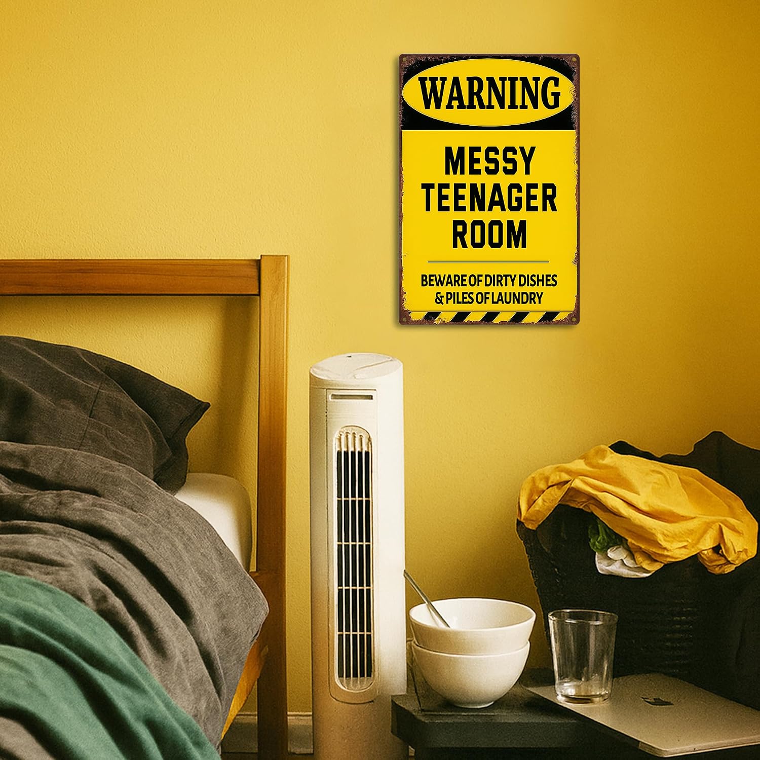 Thumbnail 4 de Funny Aluminum Metal Sign – ‘Messy Teenager Room’ (8x12 inches)
