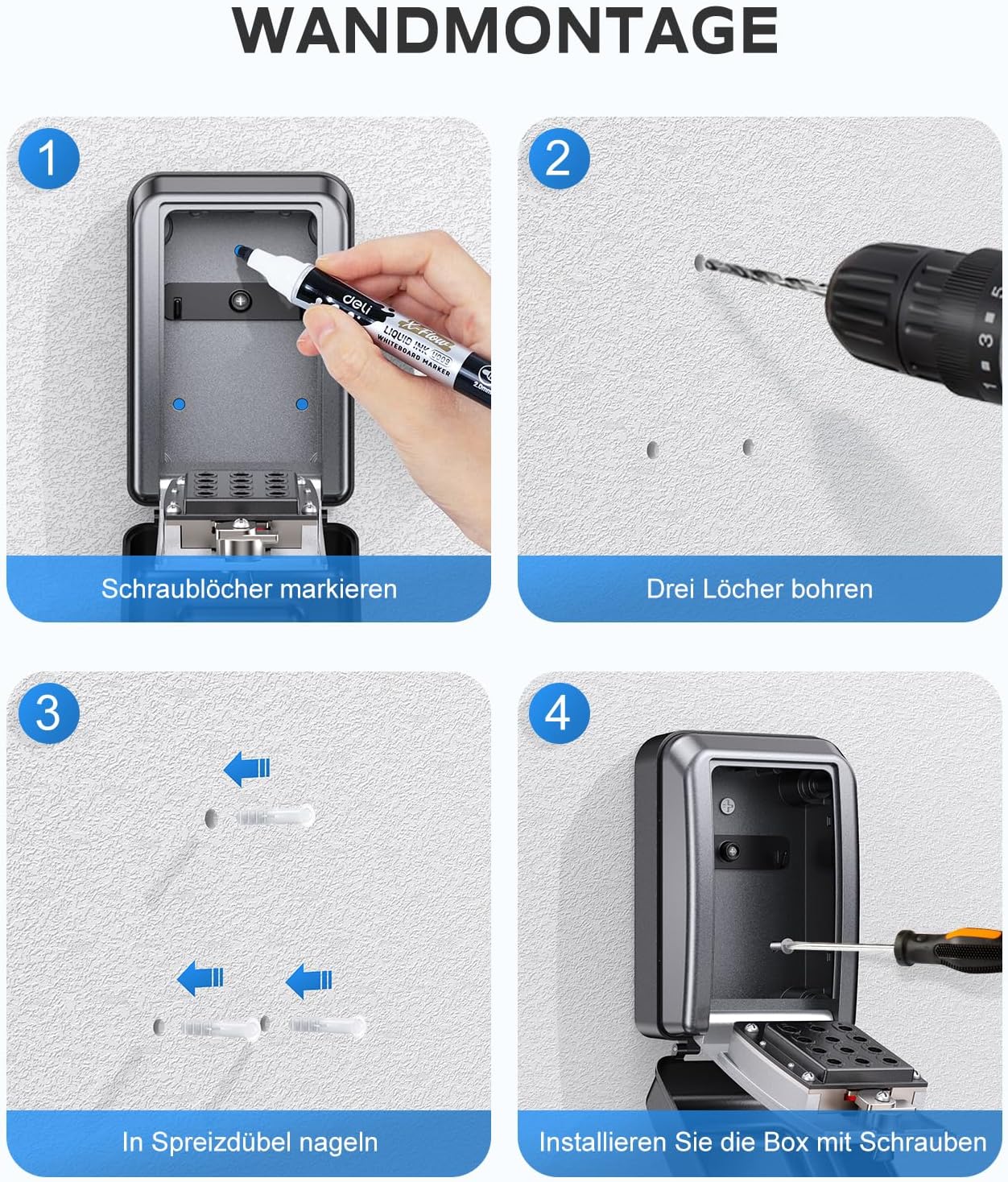 Thumbnail 6 de Mohard Schlüsseltresor Zahlenschloss 12-stellig 🔐
