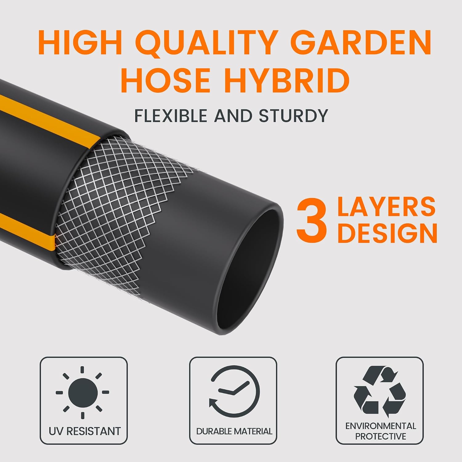 Detalle de Giraffe Tools Retractable Wall Mounted Hose Reel (30+2m) with 7-in-1 Spray Nozzle, EUAW-30, Grey