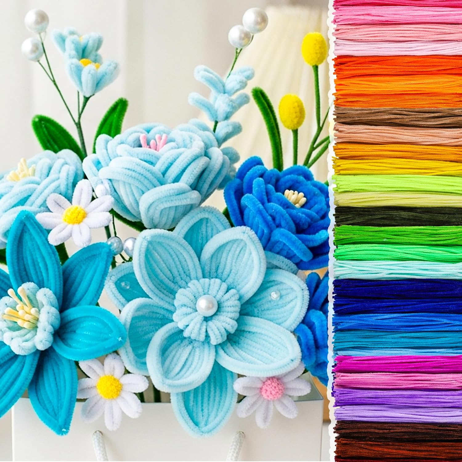 Thumbnail 5 de Caydo 4,000-Piece Pipe Cleaners Set (40 Assorted Colors) with Wiggly Eyes for Arts & Crafts