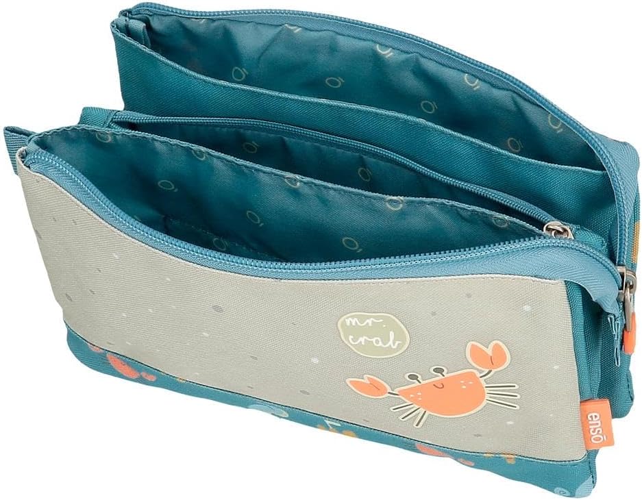 Thumbnail 3 de Astuccio triplo Enso Mr Crab blu in poliestere, 22x12x5 cm