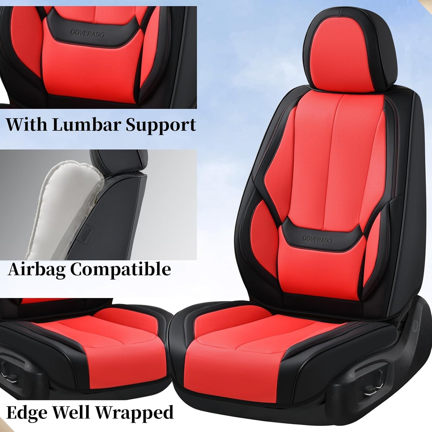 Thumbnail 2 de Coverado Seat Covers: Front Car Seat Covers in Nappa Leather, Waterproof, Universal Fit