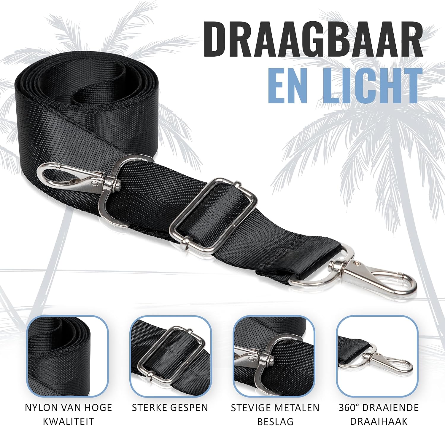 Thumbnail 2 de BOACAY brede vervangende schouderriem voor tassen, verstelbaar, nylon, 80–143 cm