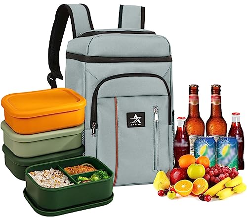 Detalle 2 de Mochila Nevera Isotérmica FUREINSTORE 27L Gris para Playa y Camping