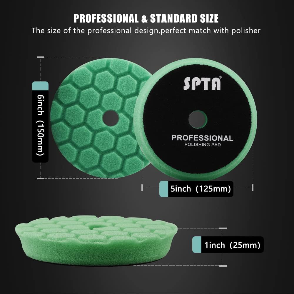 Detalle de Hex-Logic Buffing Polishing Pads – SPTA 6.5Inch DA Car Polisher Kit