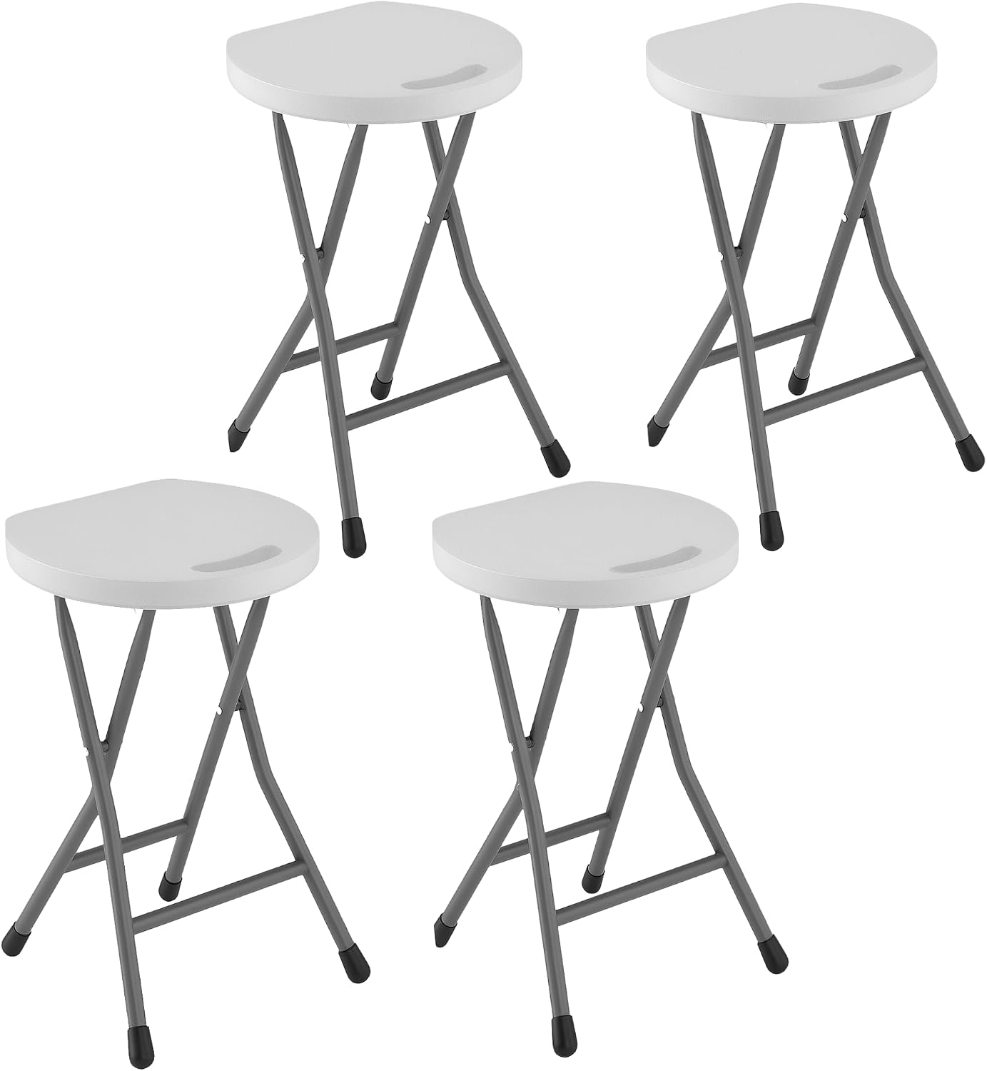 Detalle de Outsunny Folding Stool set of 4, white stools
