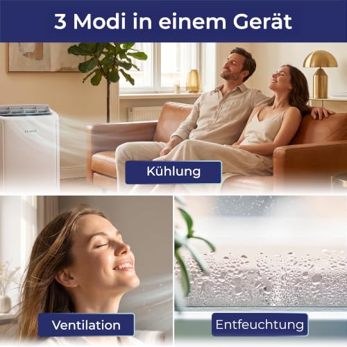 Detalle de KLAMER Mobile Klimaanlage 14000 BTU – flexibel, 3-in-1, geeignet für Räume bis 50 m²