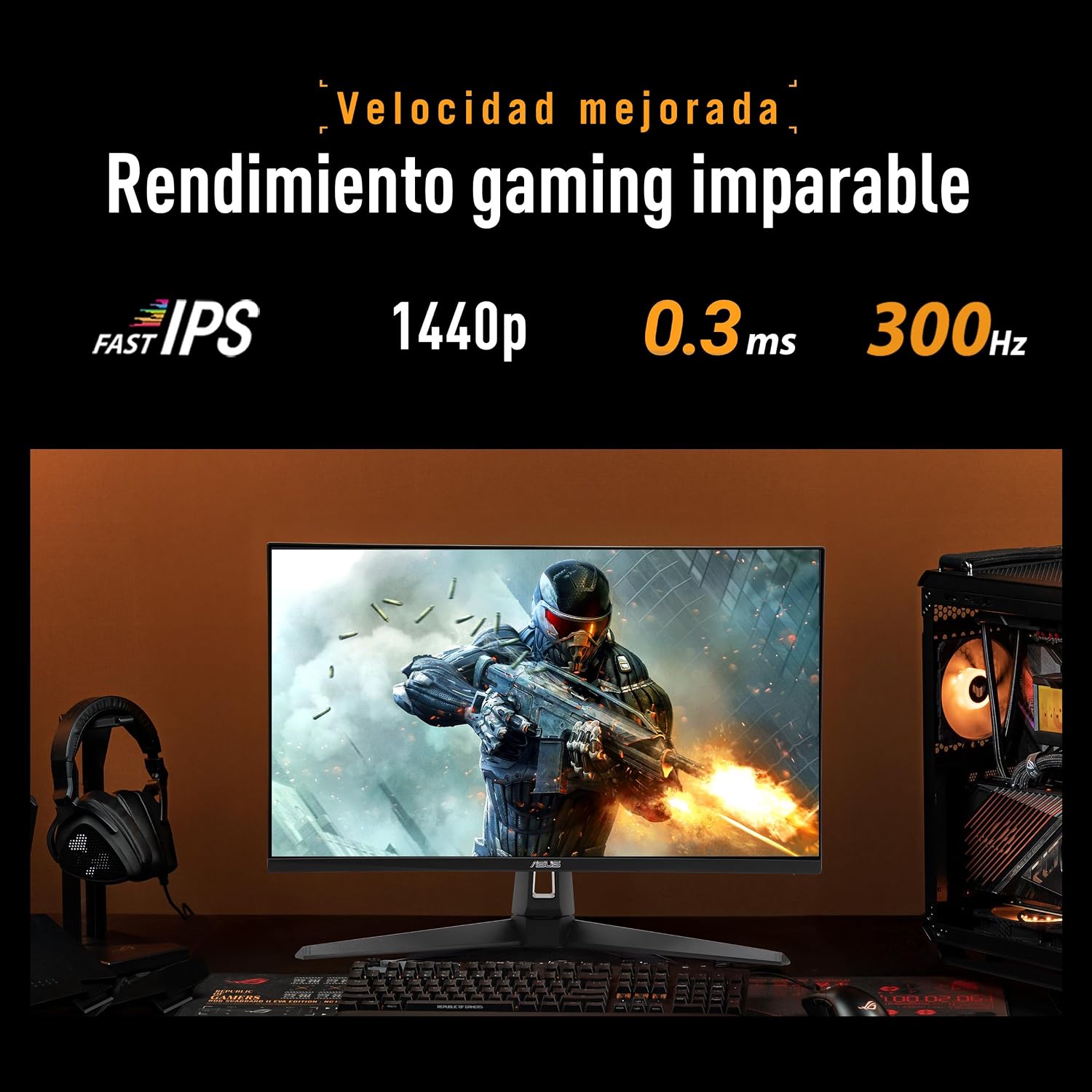 Detalle 2 de Asus TUF VG27AQM5A monitor 27 pulgadas 300 Hz