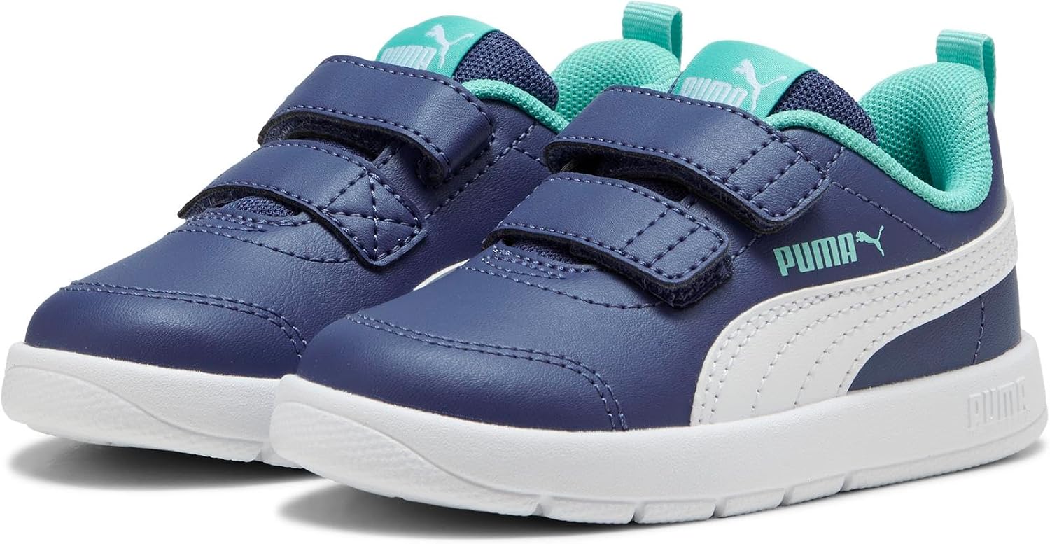 Detalle de PUMA Unisex Kids Courtflex V2 V Inf Baskets — daim, EVA confort et adhérence pour les jeunes