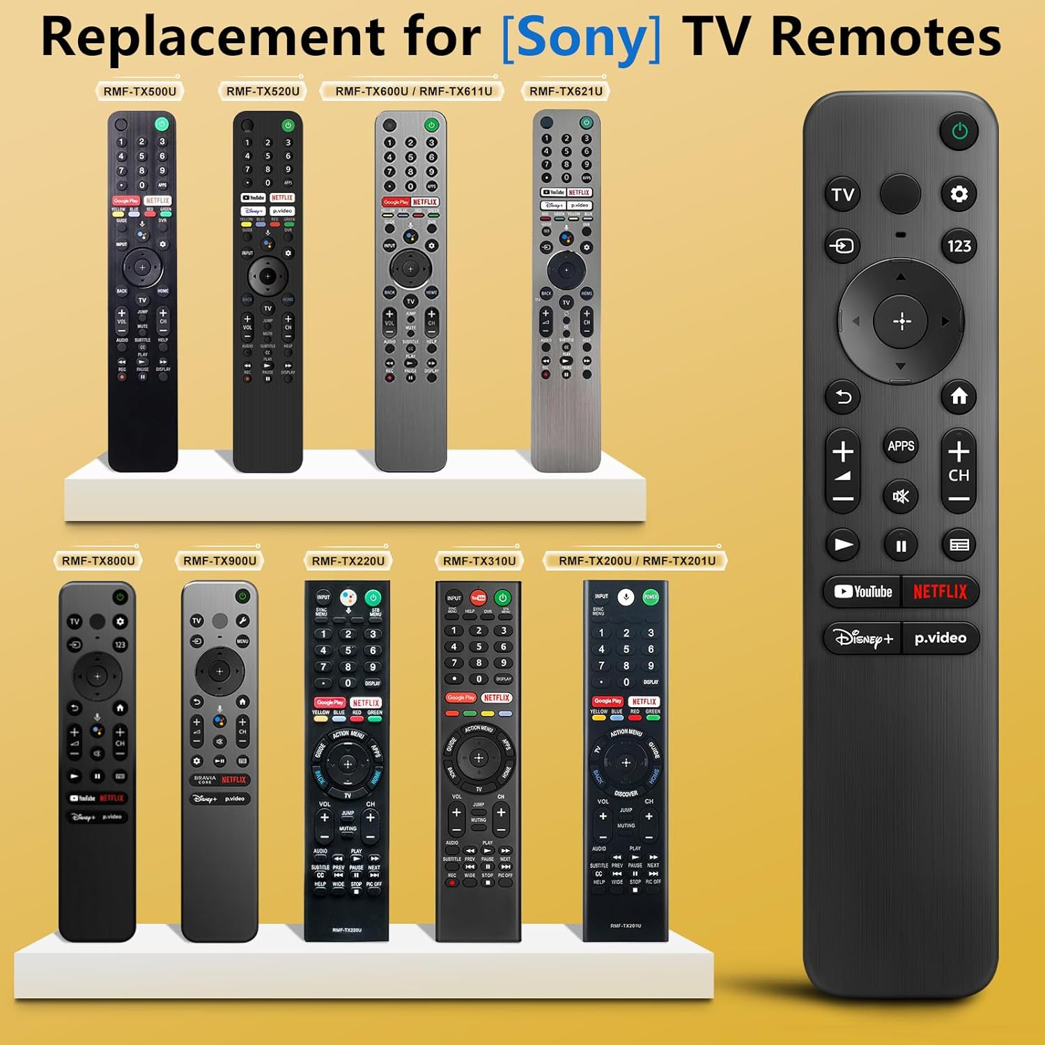 Detalle de Replacement for Sony Bravia TV Remote | Universal for Sony Google Smart TVs
