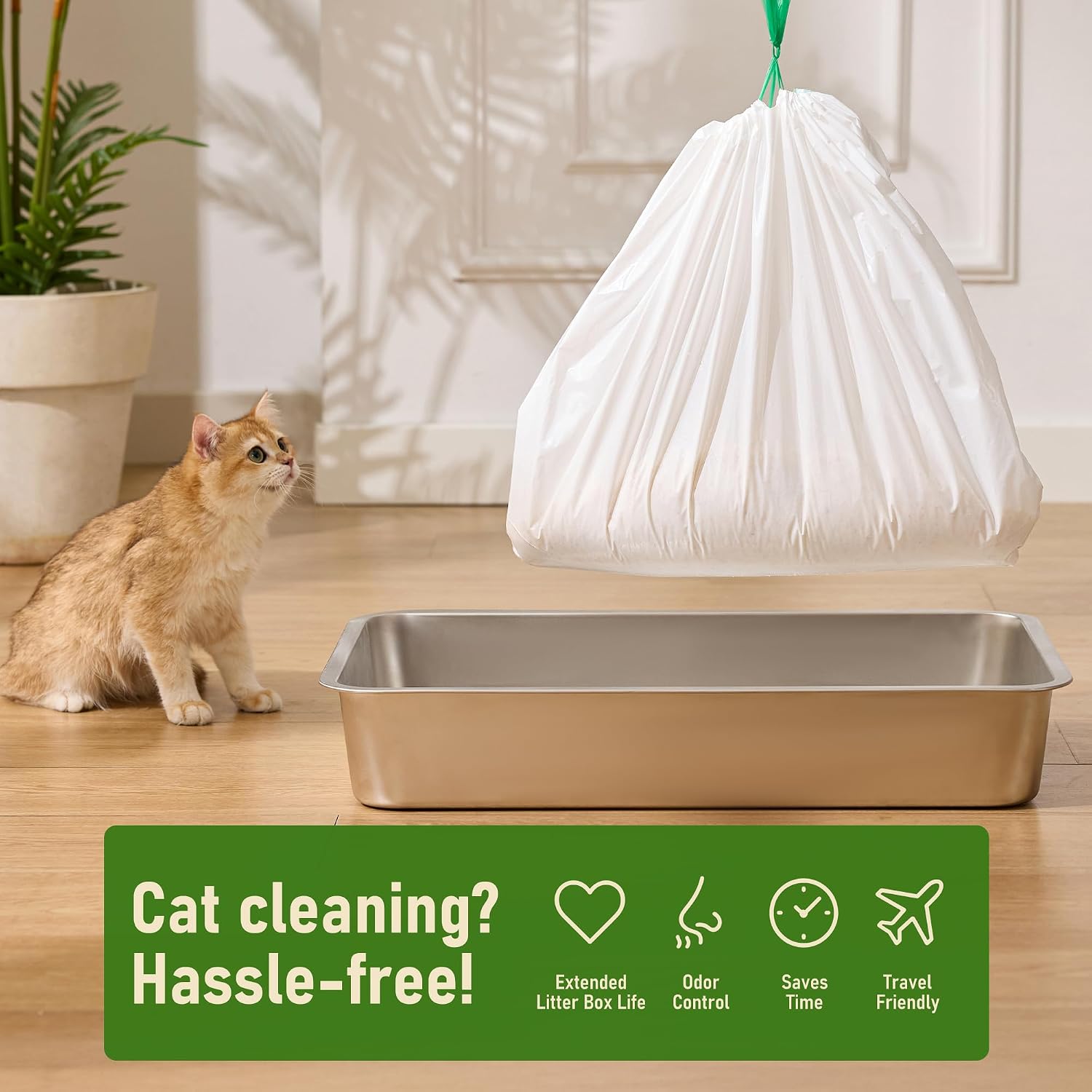 Detalle de ZOMISIA Extra Large Cat Litter Tray Liners (20 Pack, 94 x 46 cm)