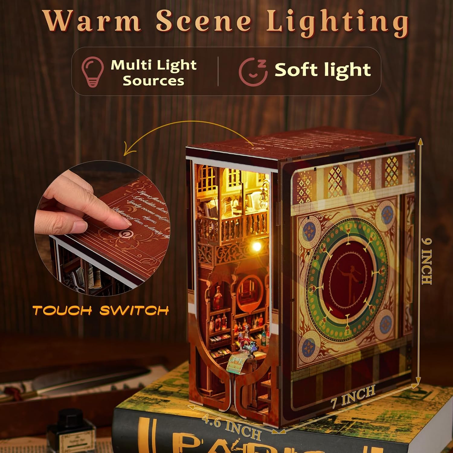 Detalle de MiniCity Book Nook Kit 3D Holzpuzzle für Buchstütze