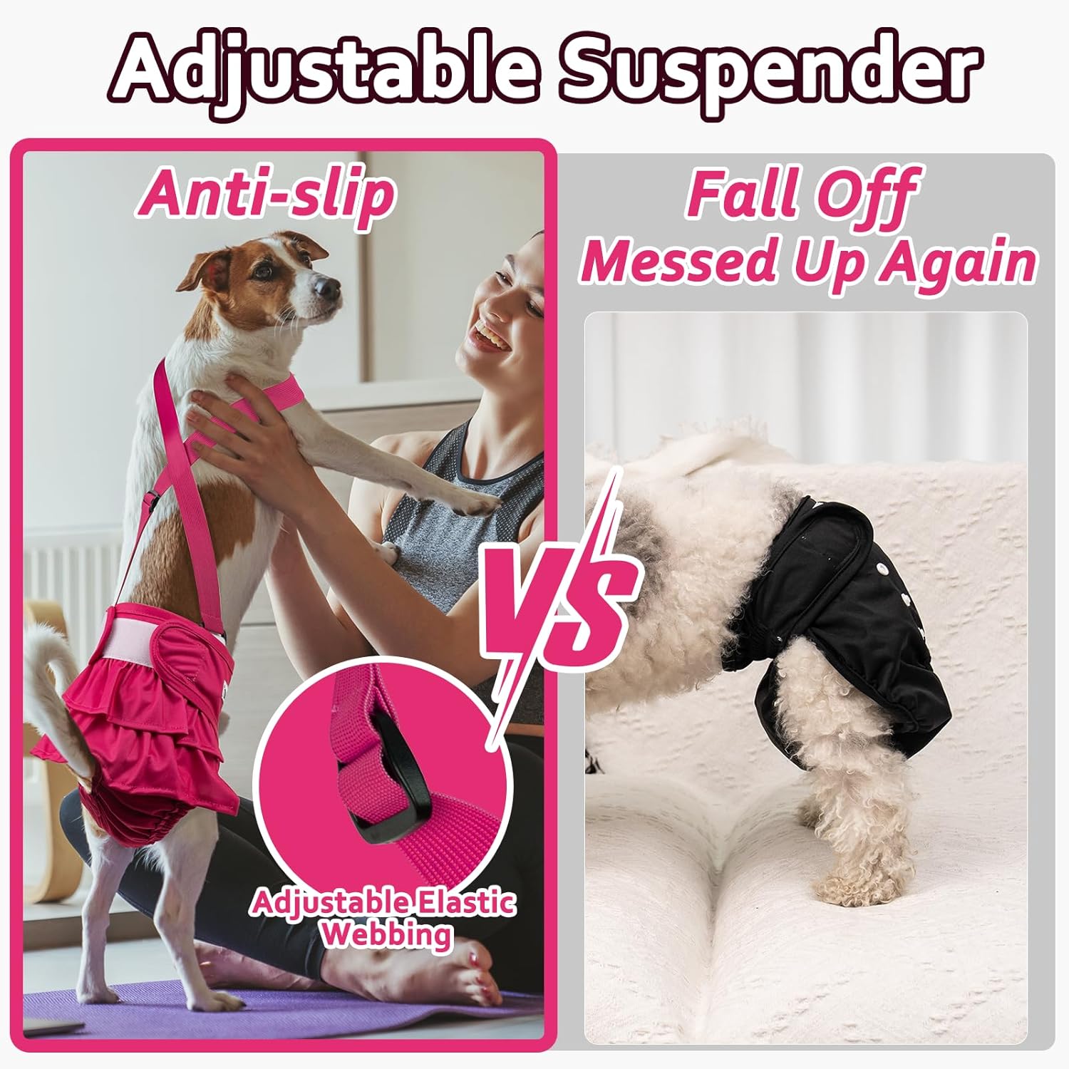 Thumbnail 3 de Dono Reusable Dog Nappies for Seasons (4 pcs) – Super Absorbent Puppy Pants for Female Dogs, XS–XL