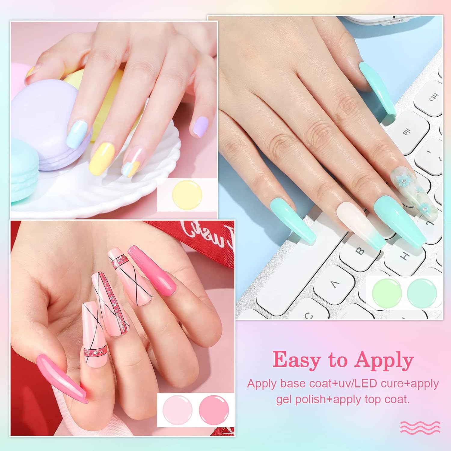 Thumbnail 4 de INPING UV Nagellack Pastell Set (10 Stück) – Makronen-Pastellfarben für Gel-Nägel & Nail Art