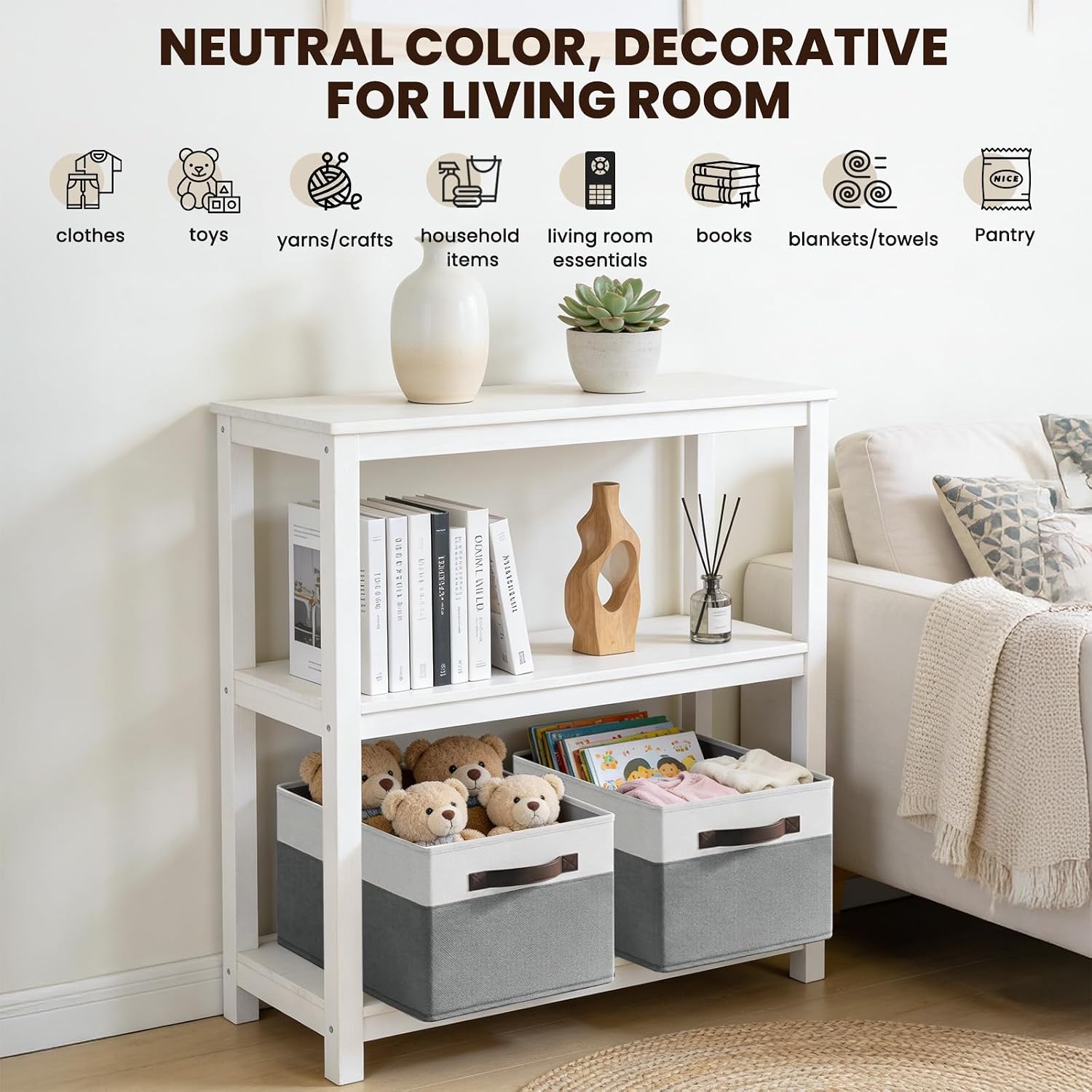 Detalle 1 de Fabric Closet Storage Baskets, 14 x 10 in.