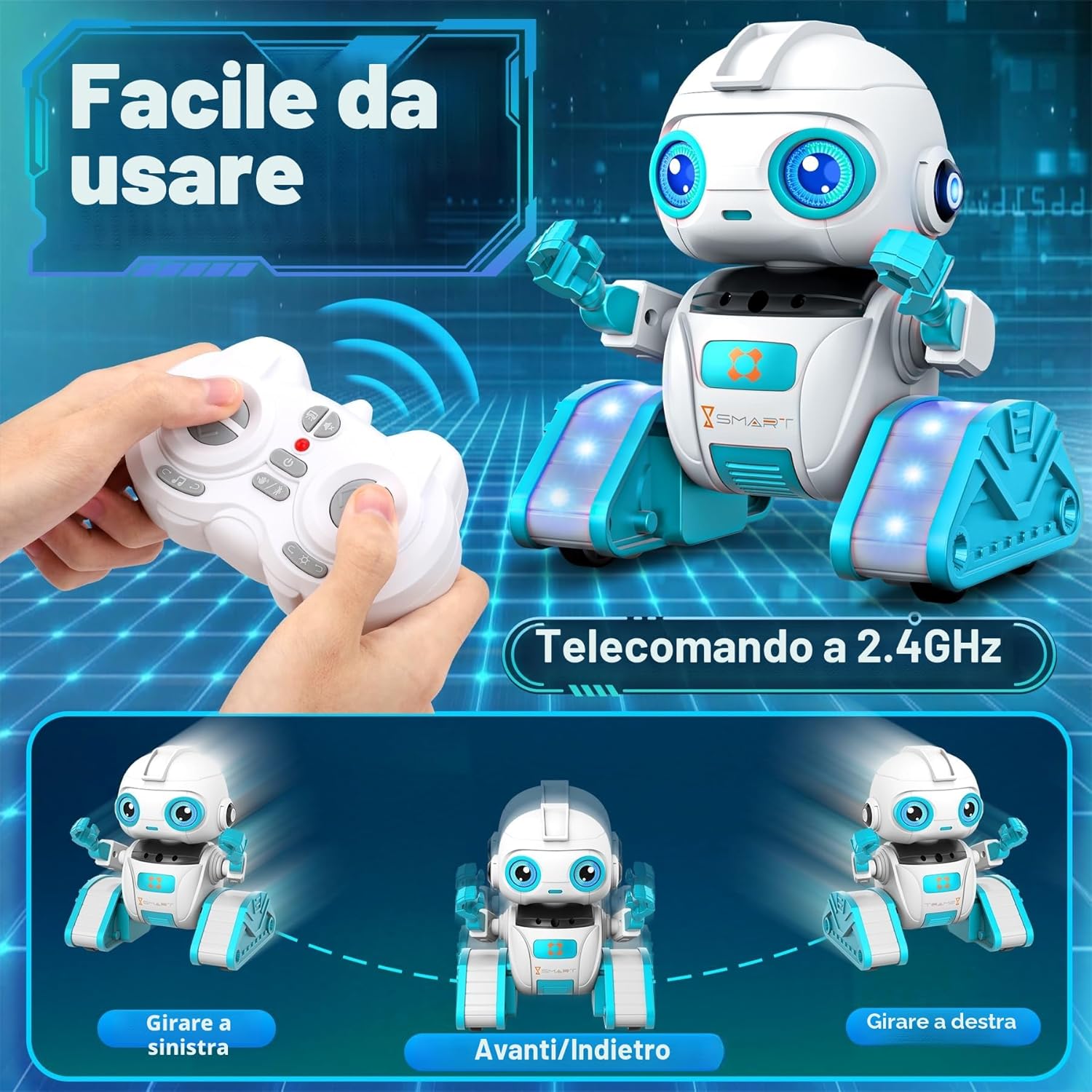 Detalle de Subtail Robot Bambini con proiezione stellata e controllo gestuale/telecomando