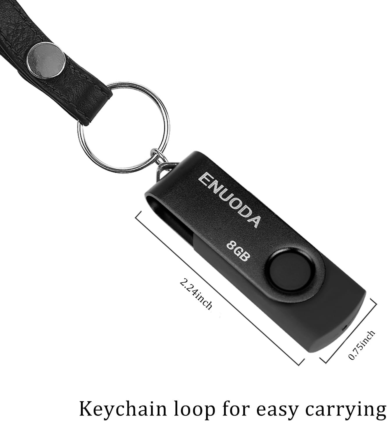 Thumbnail 5 de ENUODA XZLS-8GB-1PK 8GB USB 2.0 Flash Drive with Swivel Metal Cover