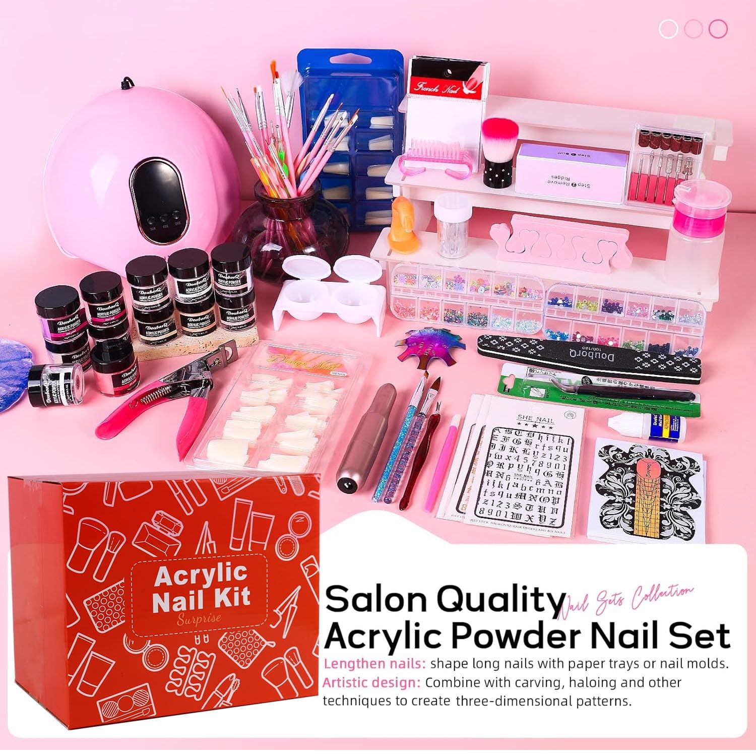 Detalle 2 de Acrylic Nail Art Kit with UV Lamp