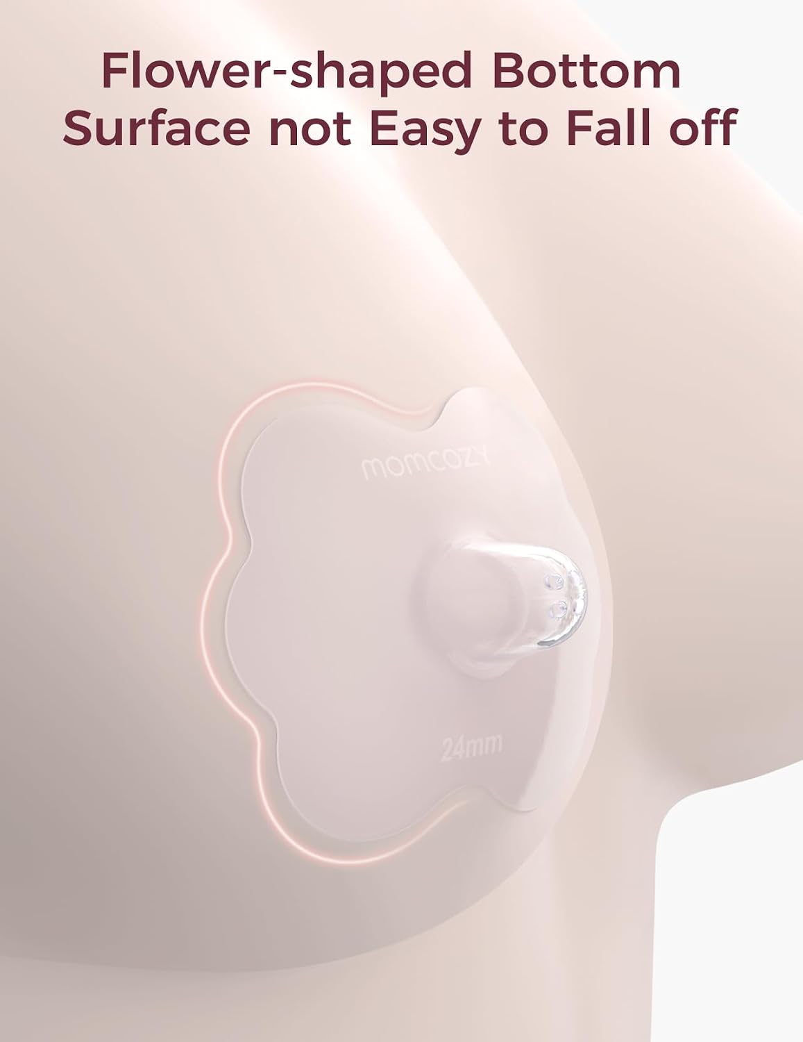 Detalle 2 de Momcozy Nipple Shield – Floral Contact (24mm) for Breastfeeding with Flat or Inverted Nipples