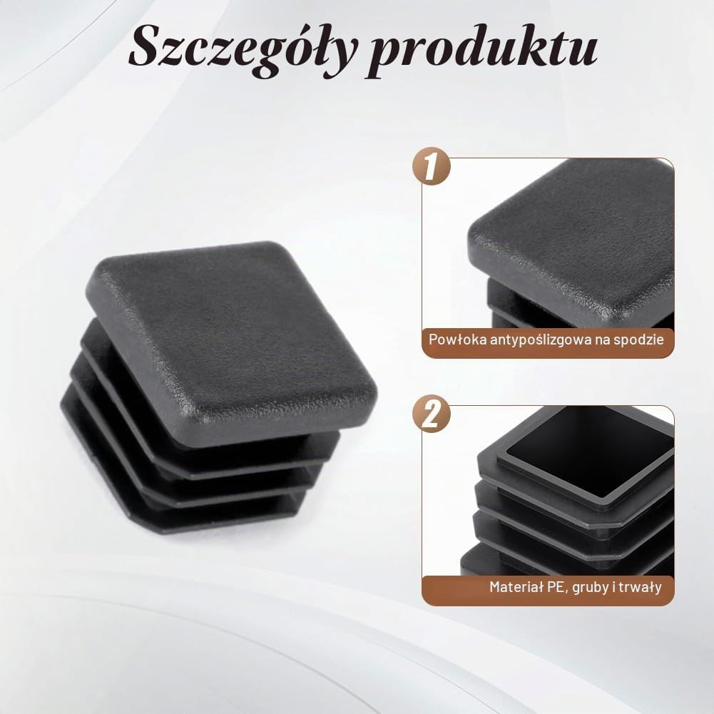 Detalle 2 de OSDUE P2-20PZFX20MM240831-FBA – kwadratowe zaślepki 20 × 20 mm, 20 szt.
