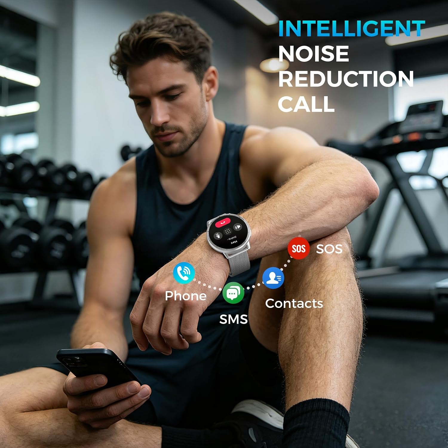 Detalle de GT1 Smart Watch with GPS, Heart Rate, SpO2 & 110 Sports Modes