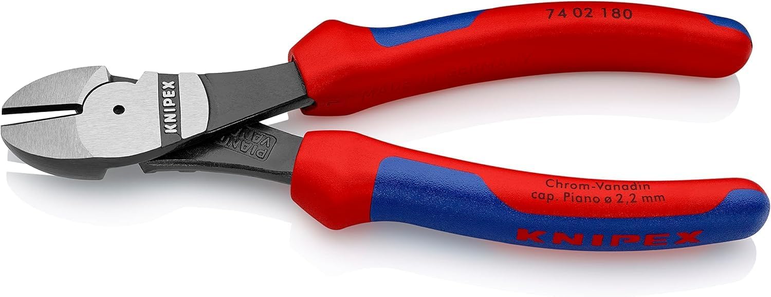 Detalle de クニペックス KNIPEX 7402-180 強力型斜ニッパー 硬線・ピアノ線対応、コンフォートハンドル