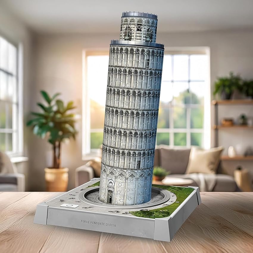 Detalle 2 de Ravensburger Puzzle 3D Torre de Pisa LED, 216 piezas 🧩