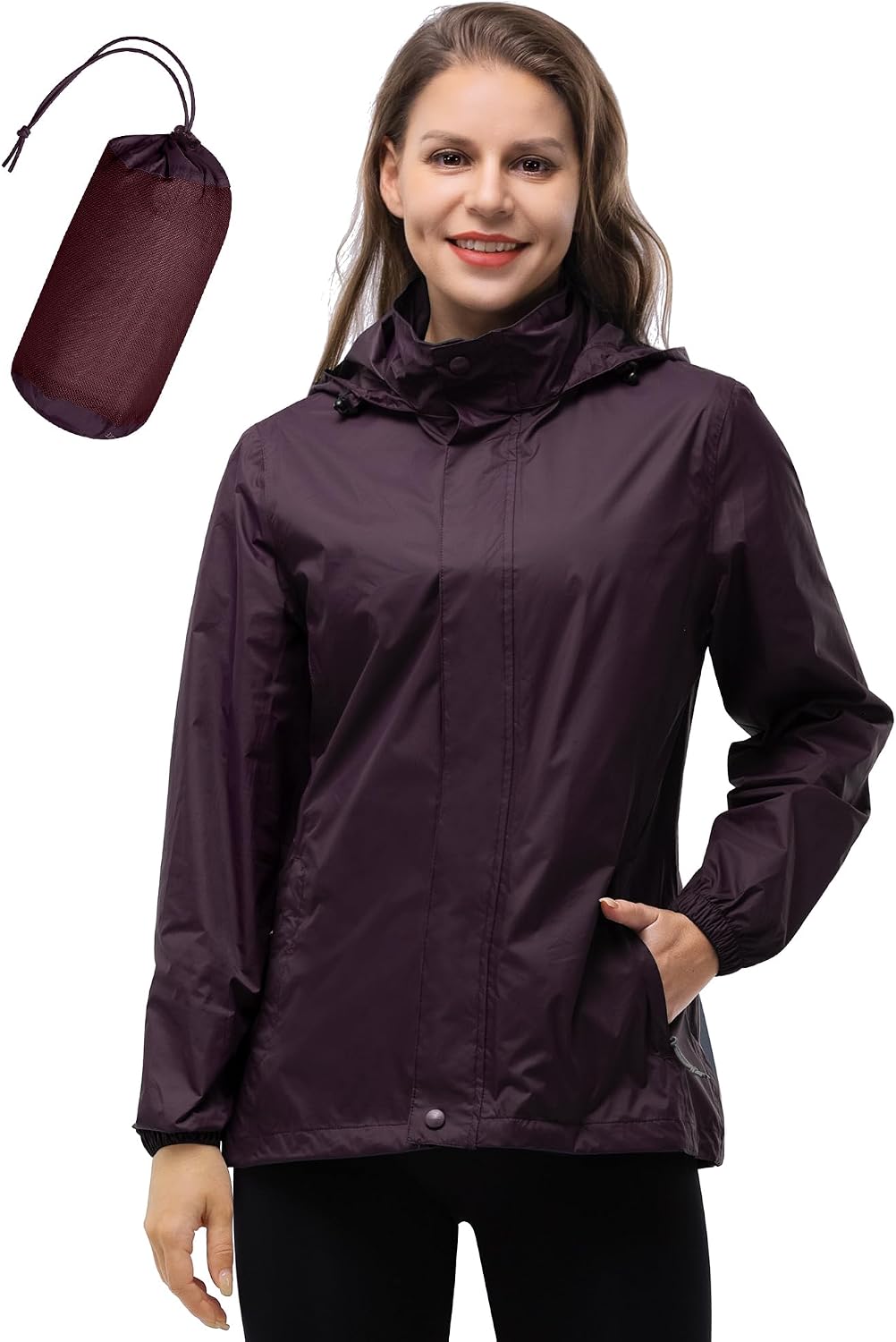 Detalle de 33,000ft Damen Regenjacke: Wasserdicht, faltbar und atmungsaktiv – ideal für Outdoor-Einsatz