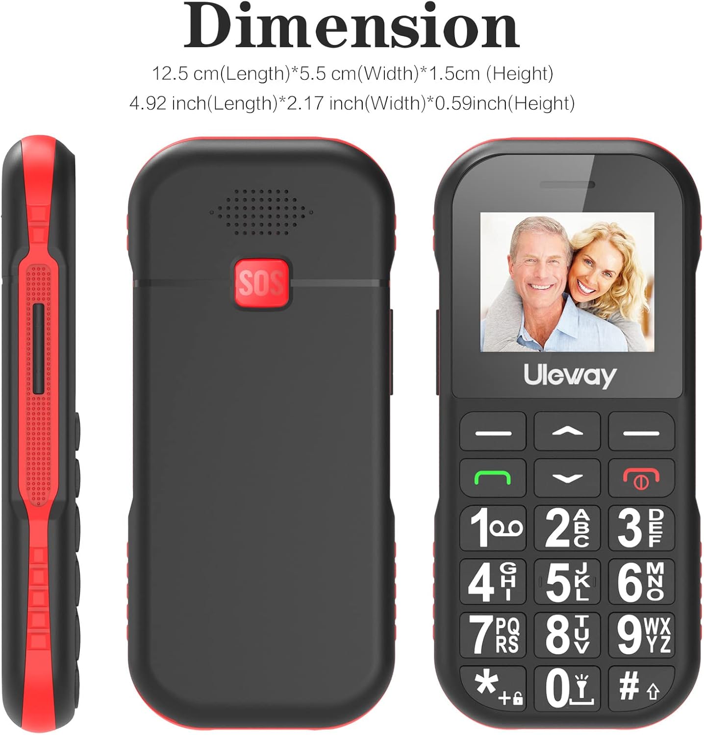 Detalle 2 de ukuu Easy-Use Big Button Phone 1800mAh