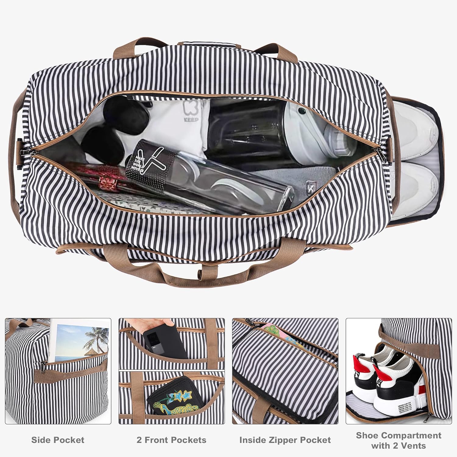 Detalle de VS VOGSHOW Travel Duffle Bag 80L Foldable Holdall – Lightweight, Spacious and Practical