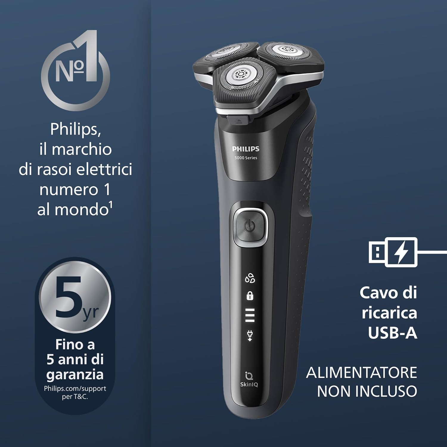 Thumbnail 3 de Philips Serie 5000 Rasoio elettrico Wet & Dry S5898/50 🪒