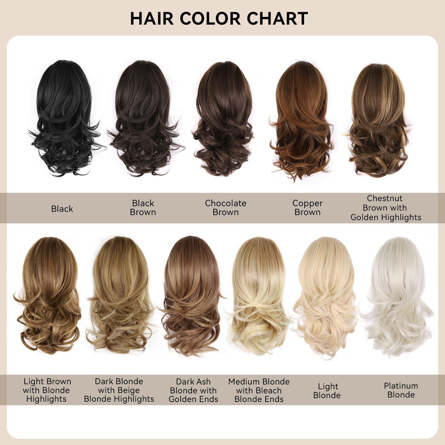 Detalle 2 de ZQIAN BEAUTY 14-Inch Blonde Ponytail Extension, Layered Wavy Synthetic Hair