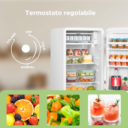 Detalle de COMFEE' RCD93WH2EURT(E) Mini Frigo 93L: Design retrò italiano con tecnologia moderna