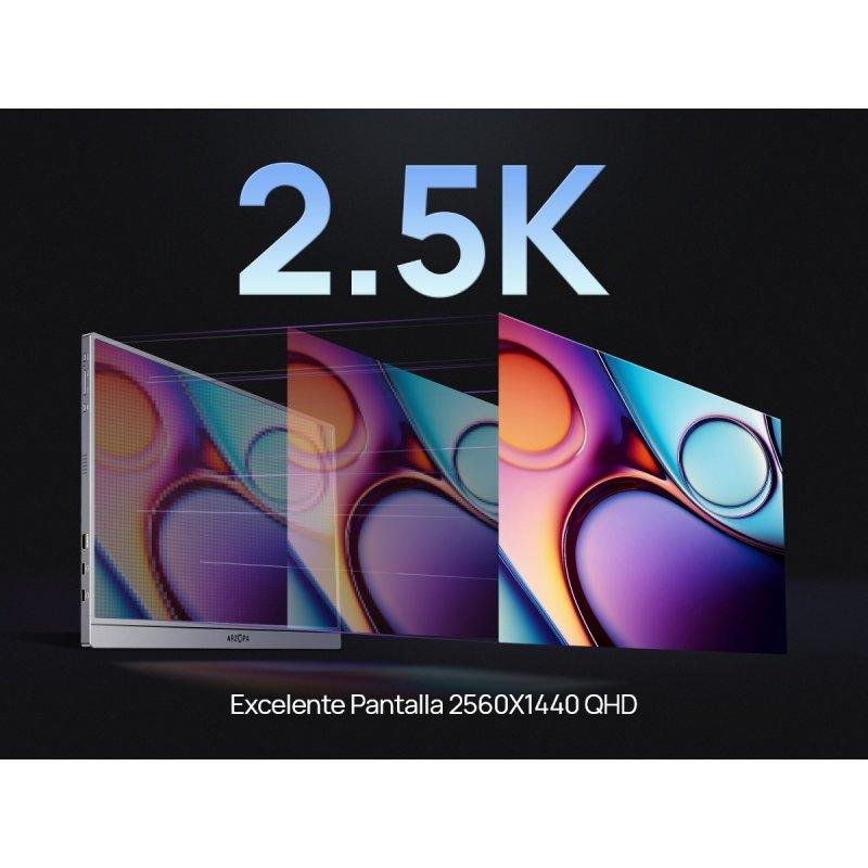 Detalle 2 de Monitor portátil Arzopa Z3FC 16,1" QHD 180Hz IPS con FreeSync, HDR10 y USB-C