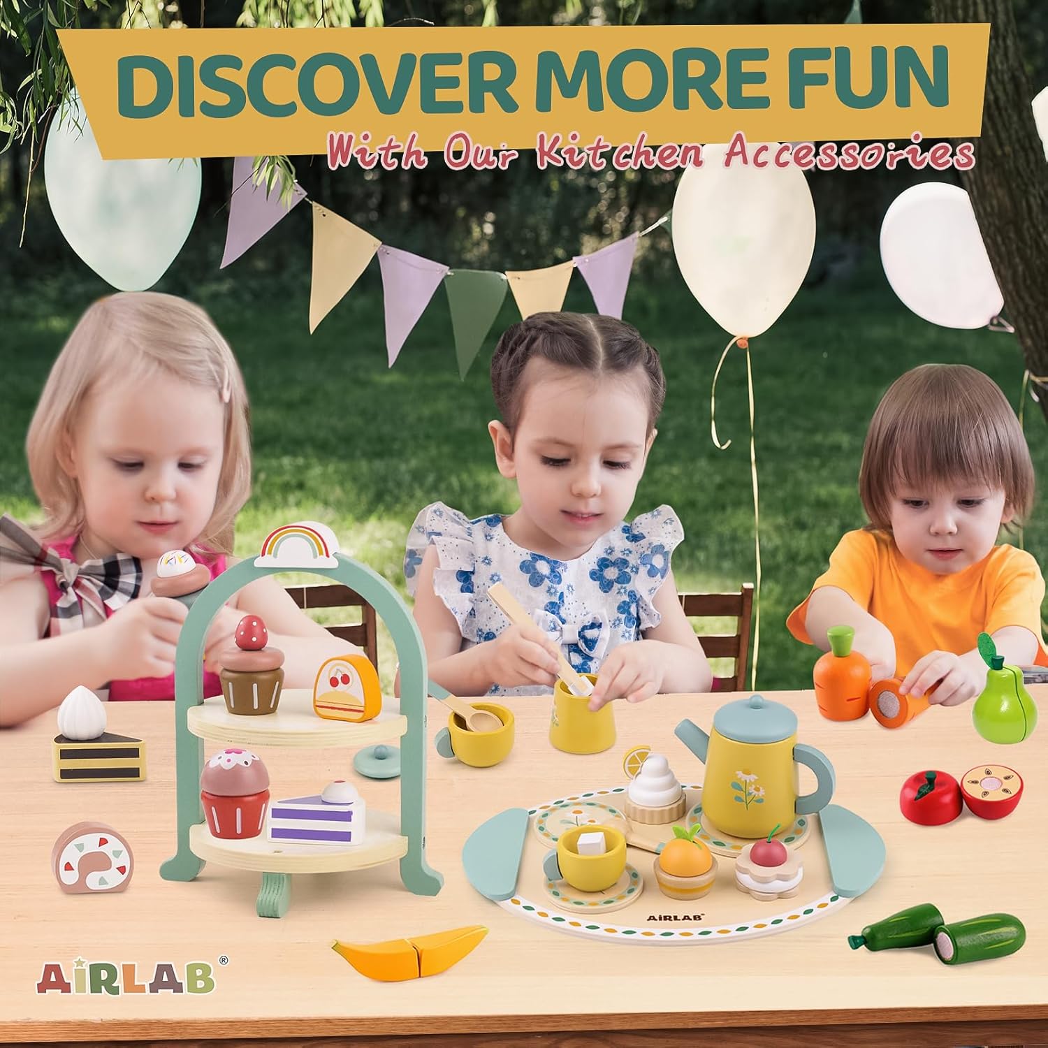 Thumbnail 6 de Wooden Tea Set for Toddlers 3-5