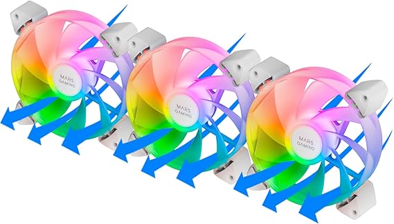 Detalle de Mars Gaming MF-3AR Kit 3 Ventiladores 120mm ARGB RGB
