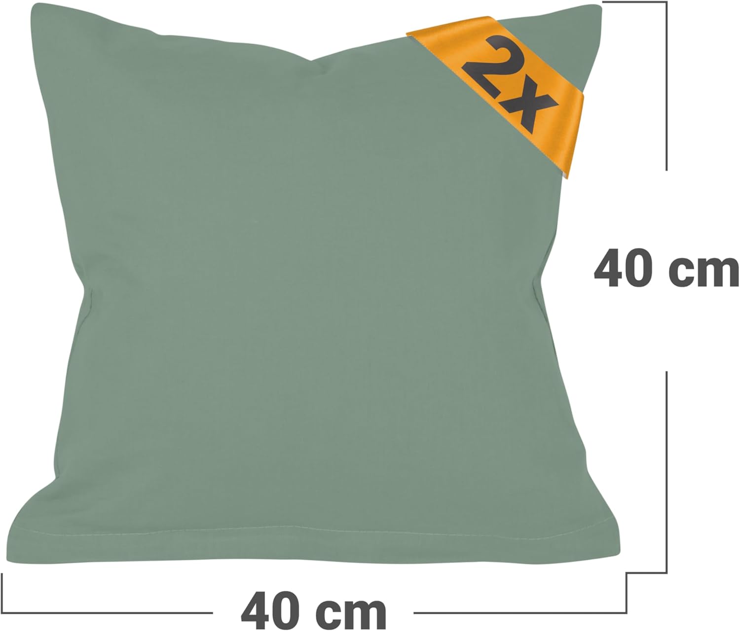 Thumbnail 2 de Housse Coussin 40x40 Coton – Lot de 2 Salbei par npluseins, 100% coton, design moderne