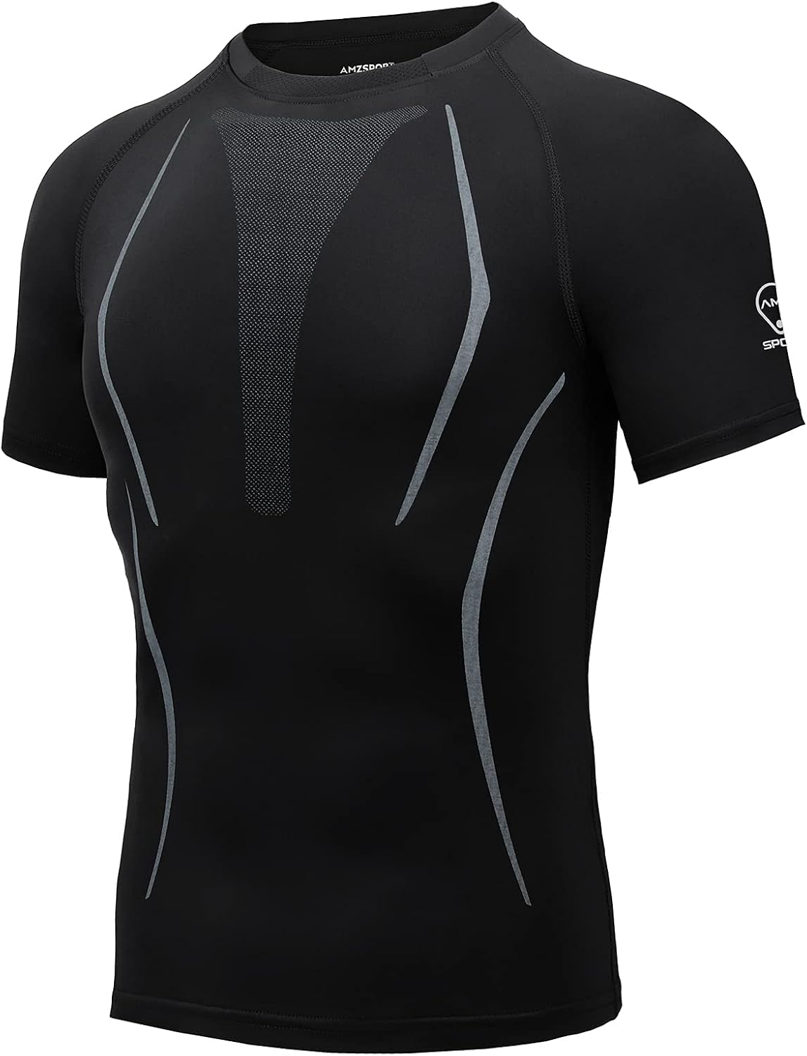 AMZSPORT Maglie Compressione Uomo – Maglietta Palestra a Manica Corta