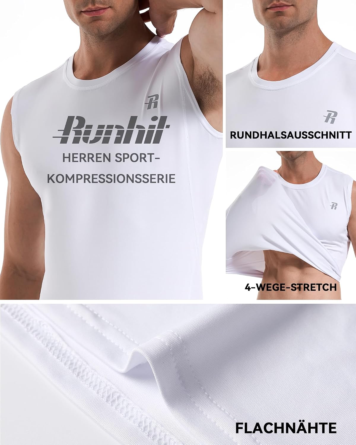 Thumbnail 4 de Runhit Kompressionsshirt Herren Tank 4-Wege-Stretch