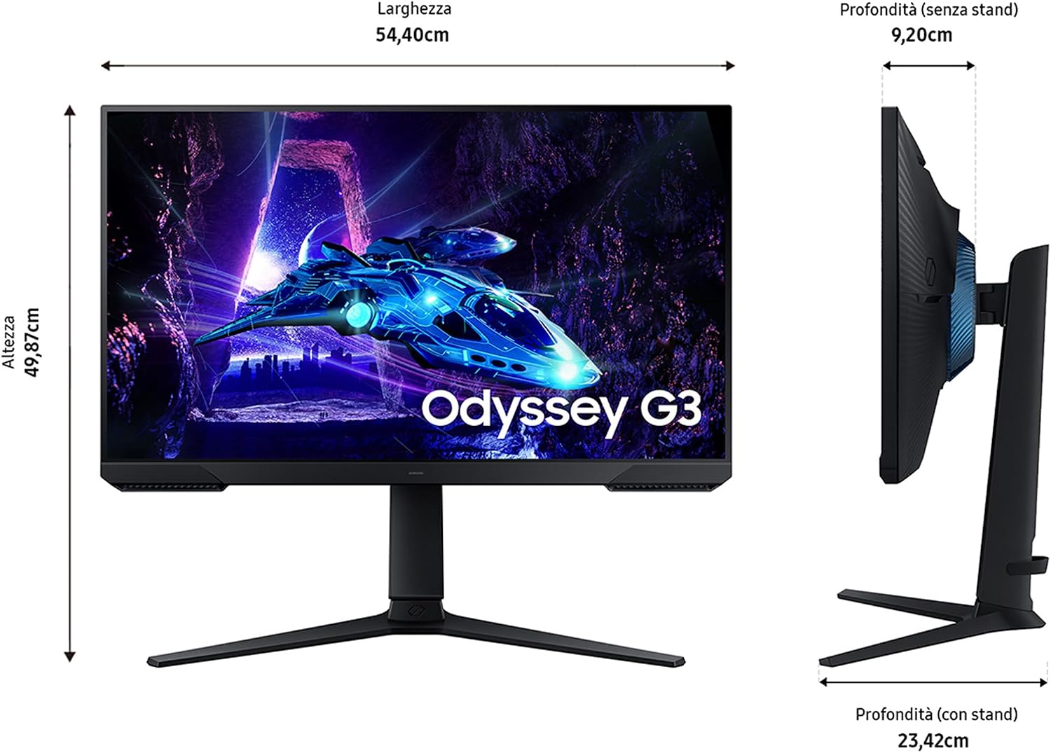Detalle 2 de Samsung Odyssey G3 S24DG302 gaming 24 180 Hz