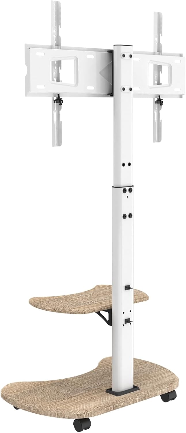 Thumbnail 5 de XTRARM Stellar supporto TV da pavimento con ripiano in legno, carrello mobile e ruote regolabili (32-70”, 45 kg, VESA fino a 600x400)