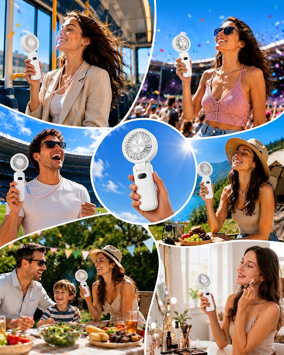 Thumbnail 6 de BIVBTP Ultra Handheld Fan USB Rechargeable — Portable, Foldable Mini Fan with 4 Speeds and 3600mAh Battery