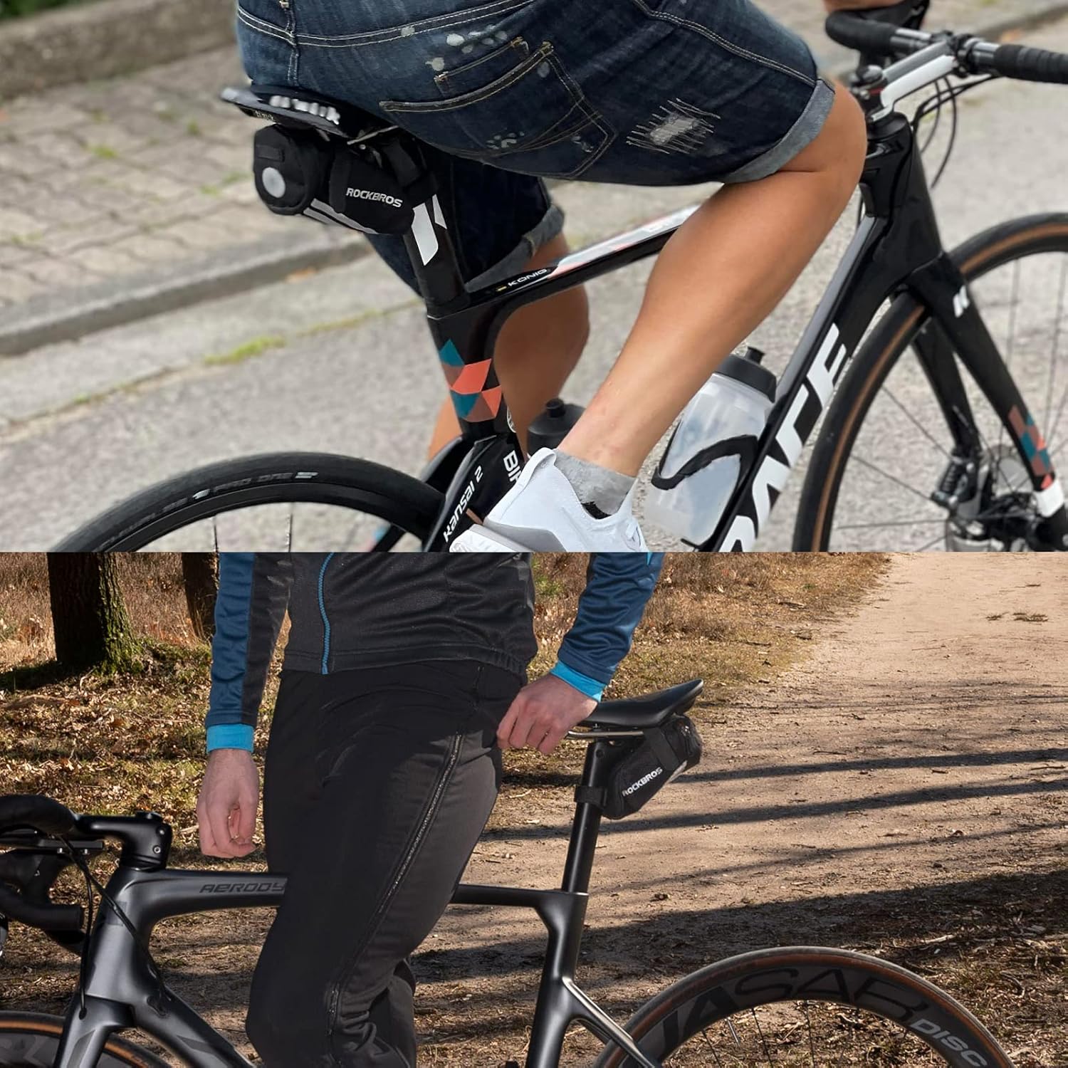 Thumbnail 5 de ROCKBROS Borsa da sella per bici piccola con strisce riflettenti