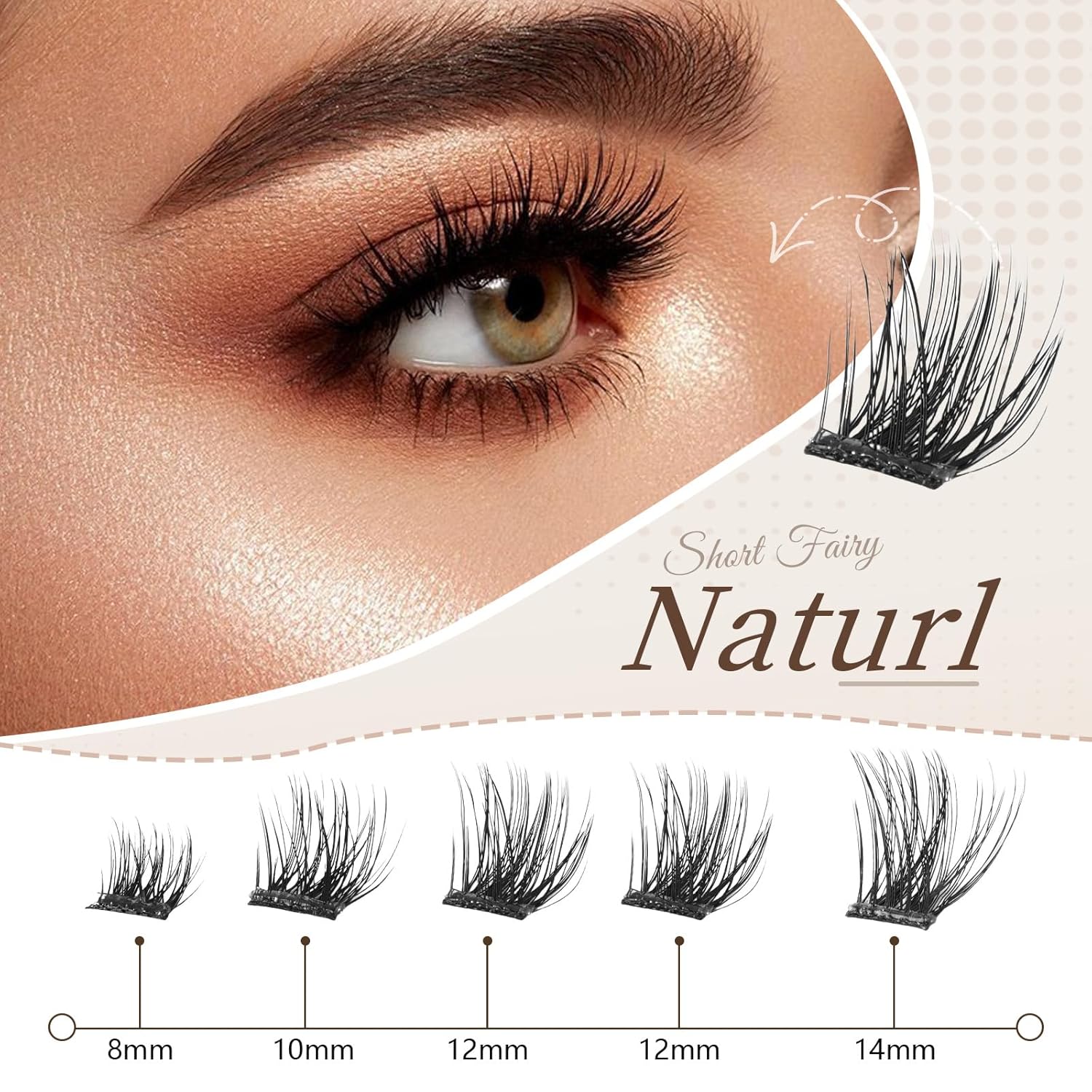 Detalle 2 de Cofier Glue-Free Wispy Lash Clusters Kit – 100 Pcs DIY Lash Extensions