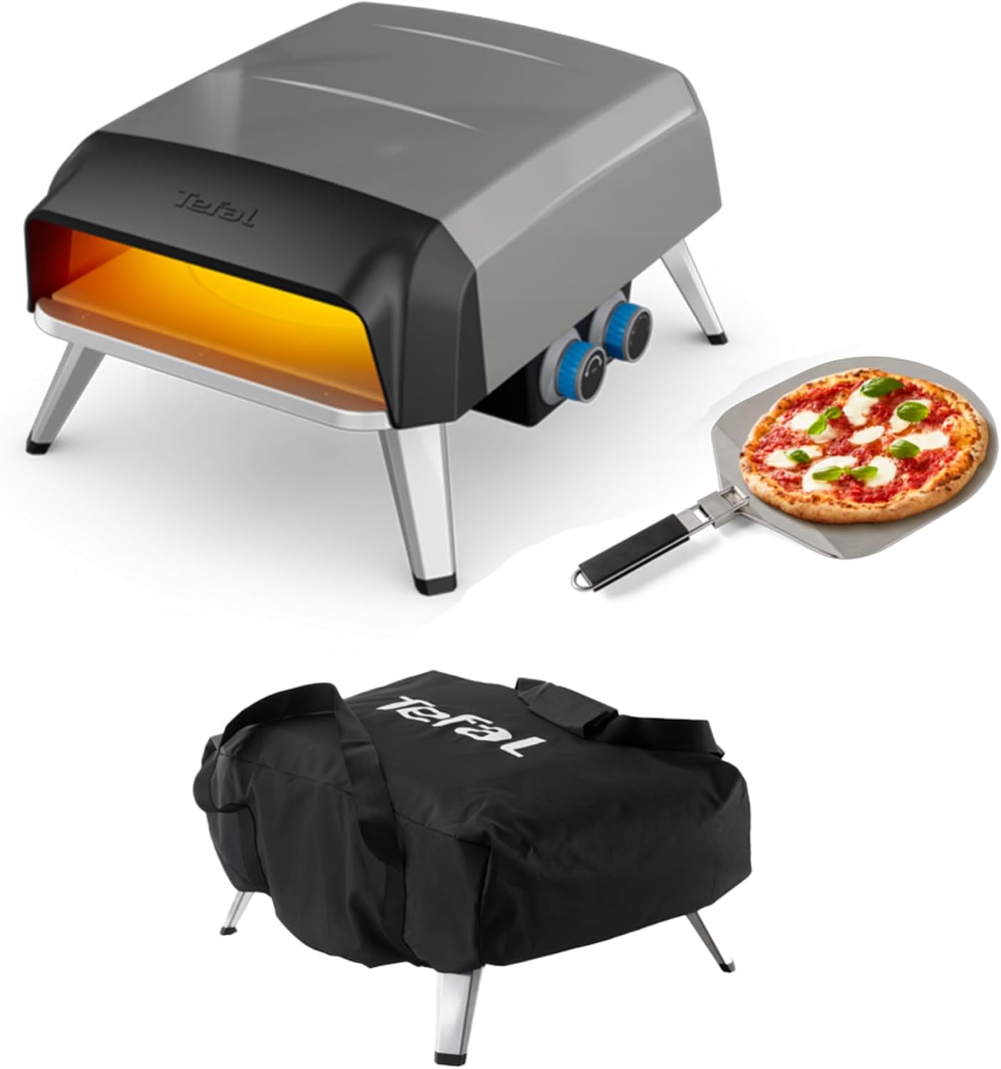 Detalle de Tefal Pizza Pronto JM412010 gas-pizzaoven voor buiten met draaibare steen