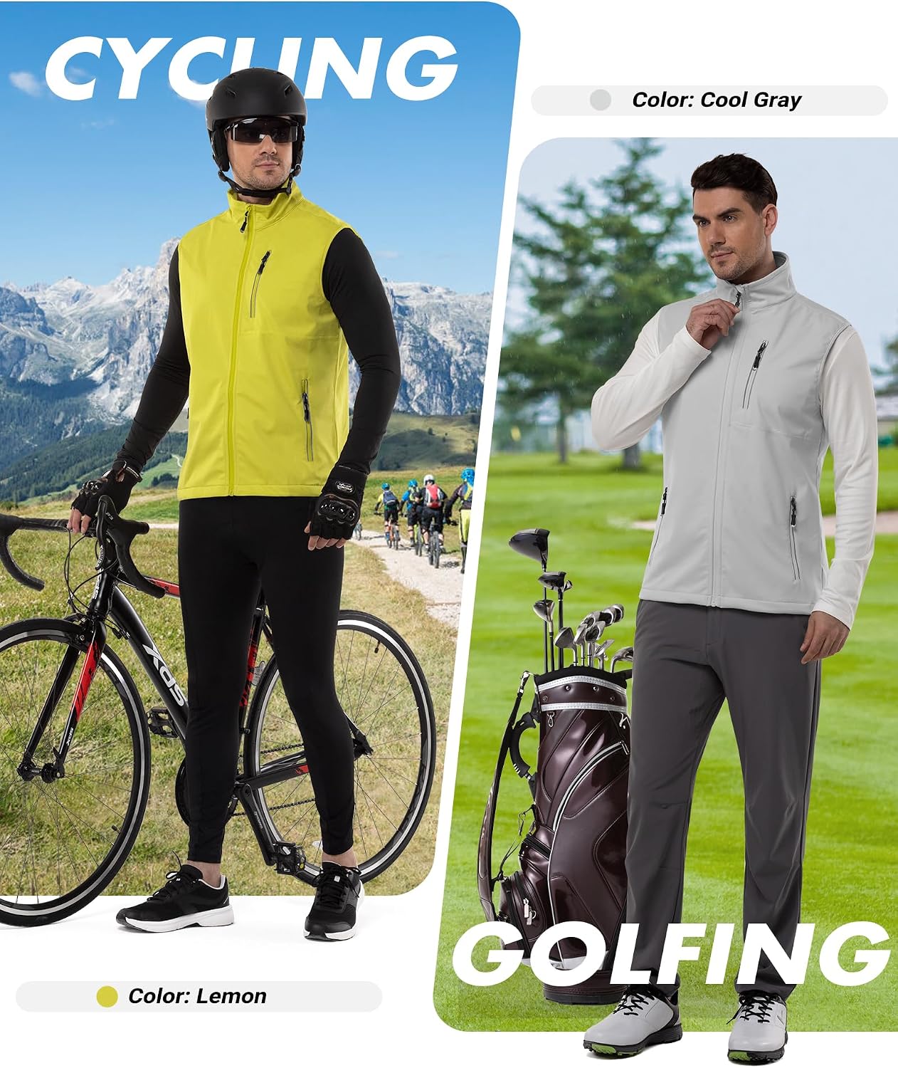 Detalle de 33,000ft Men’s Lightweight Softshell Gilet (Windproof & Water-Resistant) for Cycling, Running, Hiking