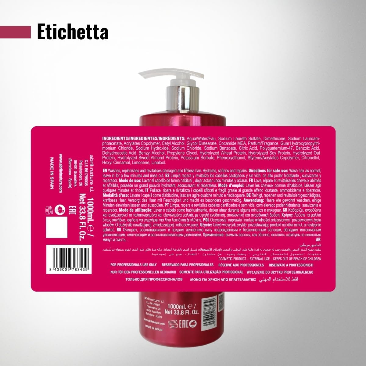 Thumbnail 6 de abril et nature Shampoo Capillare Energic 1000 ml per capelli con frizz ed elettricità statica