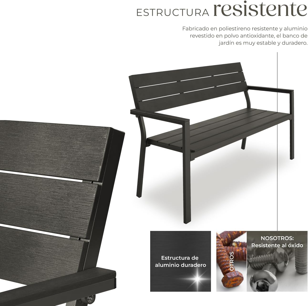 Thumbnail 5 de tectake Banco de Jardín para 2 Personas