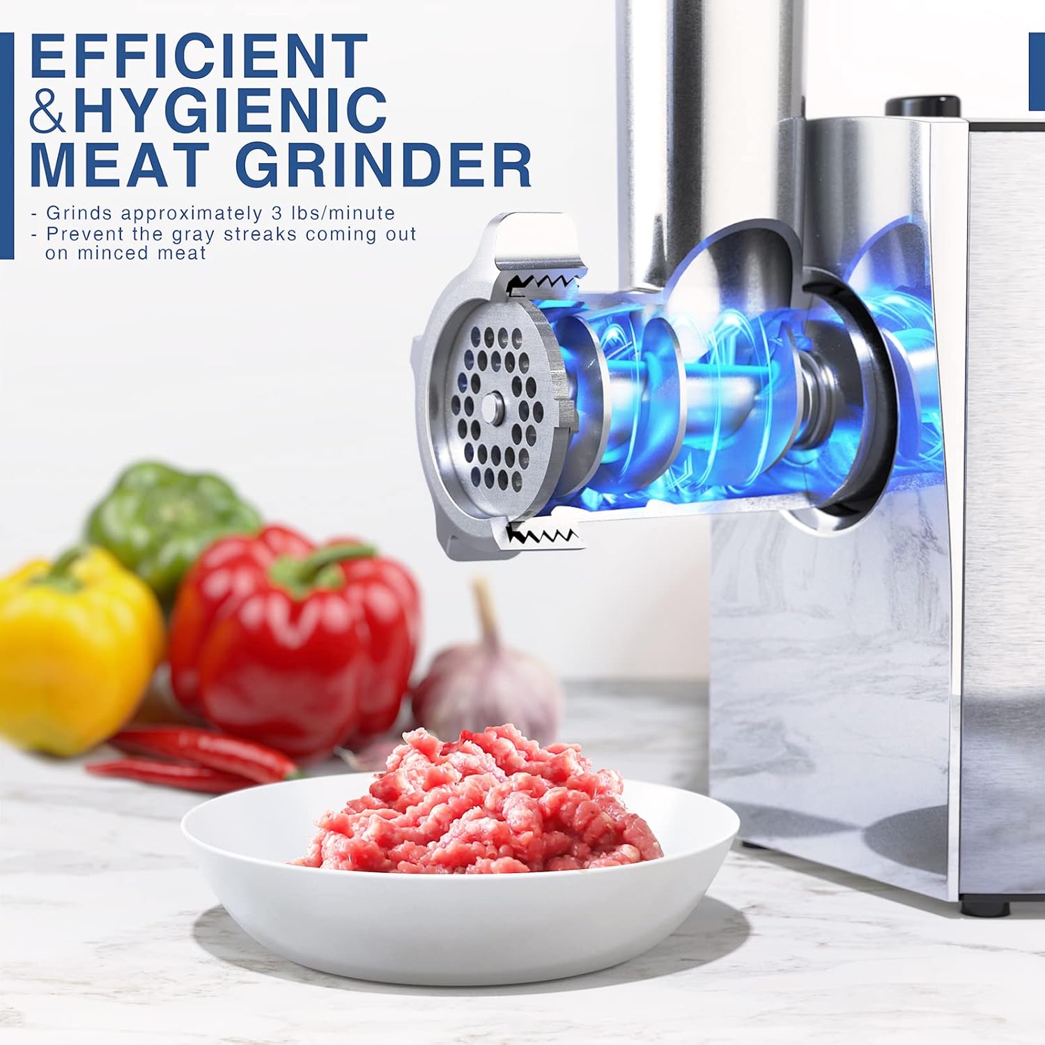 Detalle 2 de CHEFFANO 2600W Meat Grinder