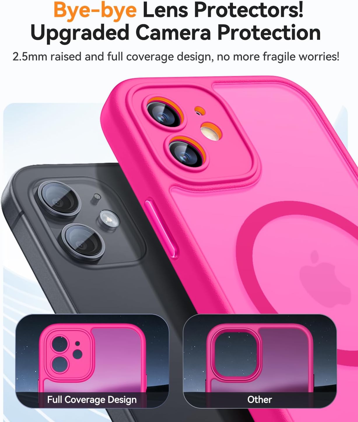 Thumbnail 2 de CANSHN Magnetica Cover per iPhone 12 Mini (5.4 pollici) - Protezione completa della fotocamera, color rosa caldo